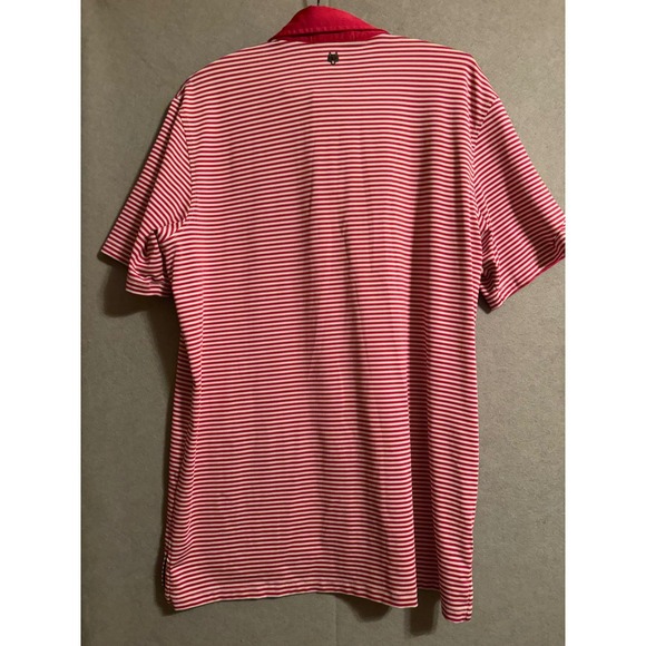 Greyson Men's L Red White Striped‎ Polo Shirt Golf Casual Short Sleeve Resort - Picture 2 of 6